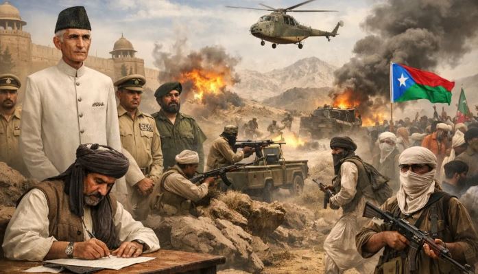 1947 में स्वतंत्र घोषित कलात रियासत और पाकिस्तान में बलूचिस्तान के विलय का ऐतिहासिक दृश्य