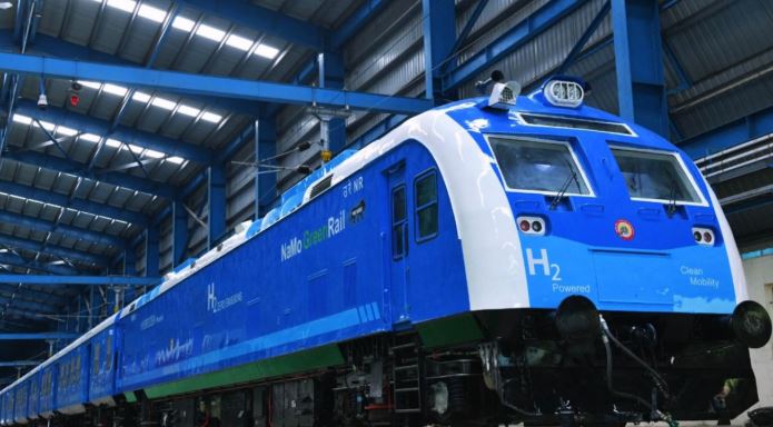 India's first Hydrogen Fuel Cell Train launched from Jind Haryana with 10 coaches and zero carbon emission technology.