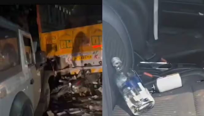 दिल्ली कैंट सड़क हादसा, तेज रफ्तार थार ने बाइक को मारी टक्कर